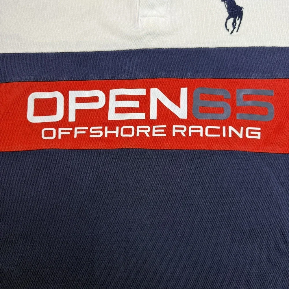 Polo Ralph Lauren Open 65 Offshore Racing Polo Shirt Mens 2XB Big White P-15